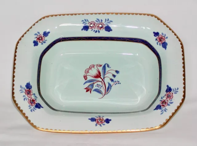 Adams China "Georgian" Calyx Ware 9" Serving Bowl, Floral with Blue/Gold Band