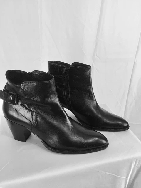 MINELLI Bottines/Boots  Cuir Lisse Souple  Noir Taille 39 TBE
