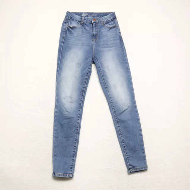 Nobo Women's Juniors Size 5 Blue High Rise Skinny Leg Medium Wash Stretch Jeans