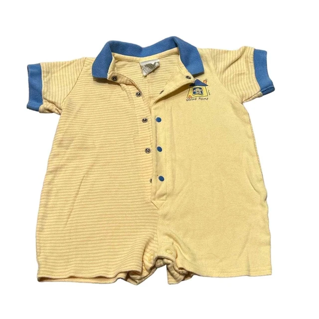 Retro CARTER’s Baby boy puppy “Going home” romper size 9-12 months
