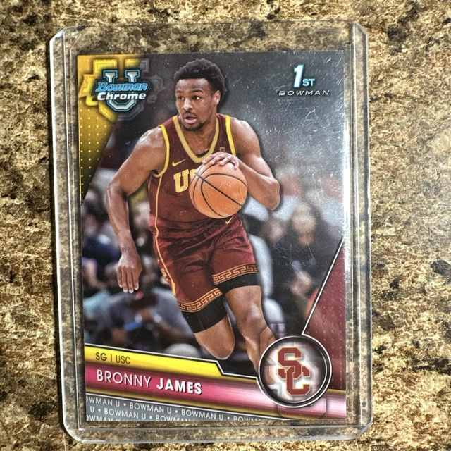 202324 BOWMAN UNIVERSITY U Chrome Basketball 95 RC Bronny James 1st
