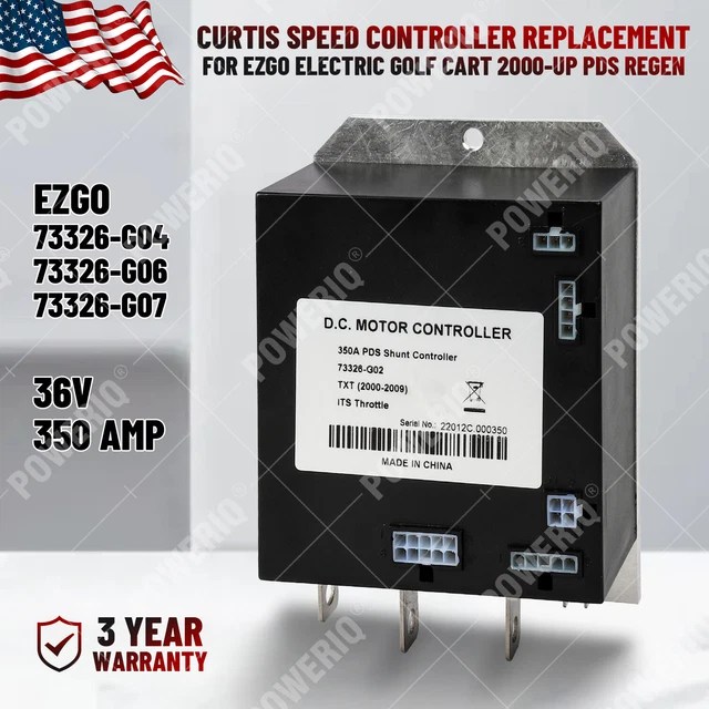 EZGO ELECTRIC GOLF Cart 2000UP PDS Regen 36V 350 AMP Curtis Speed