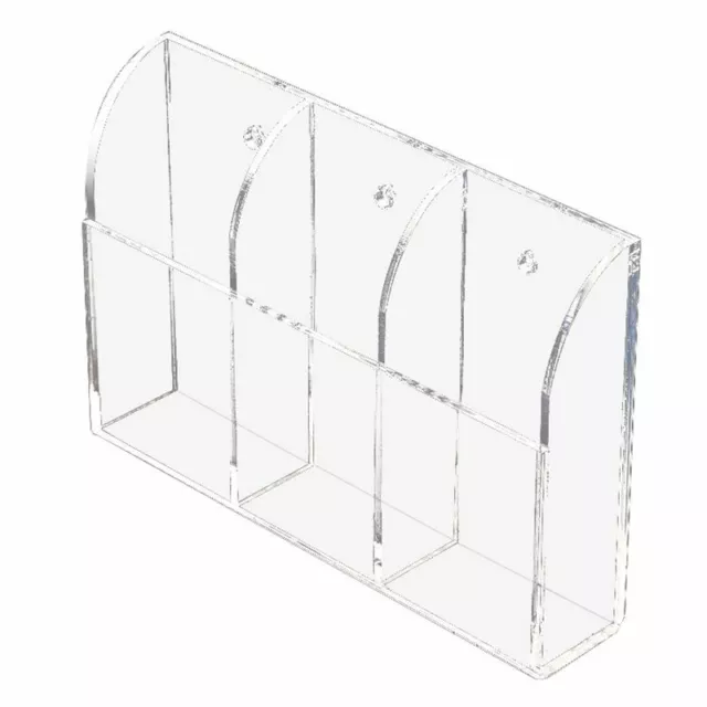 Clear Acrylic Remote Control Holder Wall Mount Media Organizer Storage Box