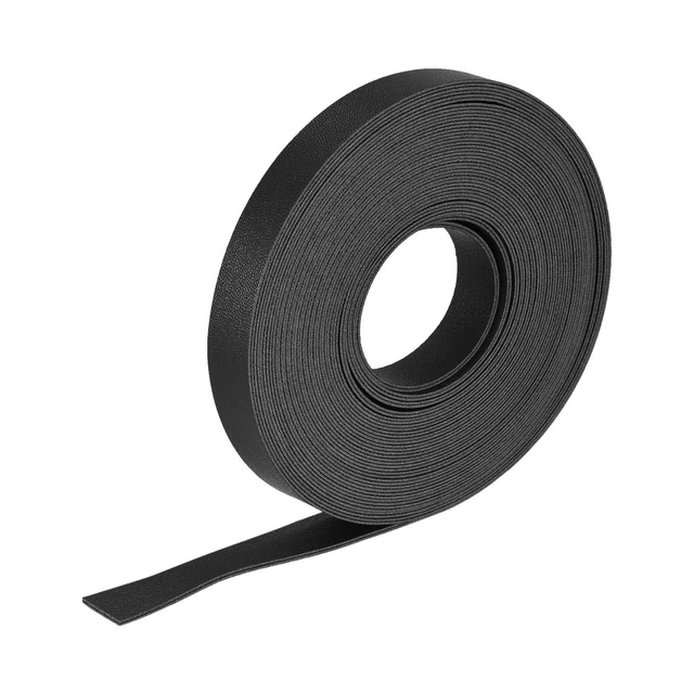Imitación Cuero Tira Cuero Correa Doble Cara 500cm x 1.5cm Negro para DIY Bolsos