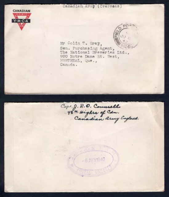 Canada Military 1942 WW2 FPO310 Cover. 48th Highlanders Regiment Postal Orderly Canada Military 1942 WW2 FPO310 Cover. 48th Highlanders Regiment Postal Orderly