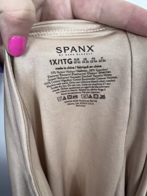 SPANX BY SARA Blakely Brown High Waisted Beige Shapewear Shorts Size 1X ...