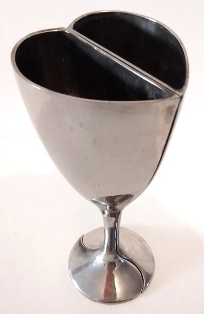 Pair of Vintage Heart-Shaped Silver-Plated Champagne Goblets