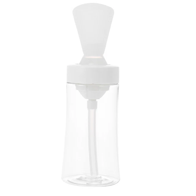 Botella de aceite de cepillo gel de sílice cepillo dispensador líquido condimento botella blanca