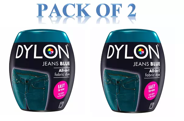DYLON Washing Machine Fabric Dye Pod for Blue Jeans, 2pk of 350g