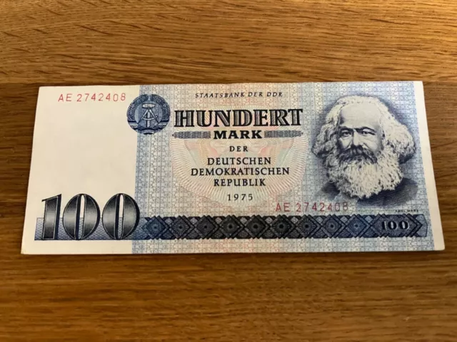 *** Banknote 100 Mark *** AE 2742408 *** 1975 *** DDR *** Karl Marx *** Ostalgie