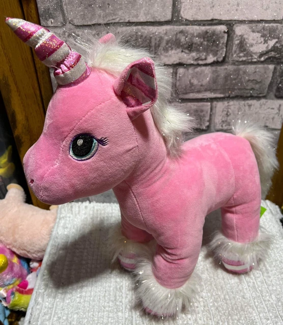 BUILD A BEAR Princess Unicorn Stuffed Animal Toy Friend Pink & White 18