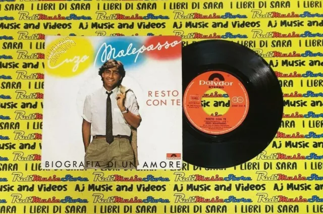 LP 45 7" ENZO MALEPASSO Resto con te Biografia di un amore 1980 no cd mc dvd