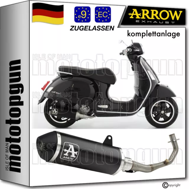 Arrow Komplettanlage B Kein Kat Urban Schwarz Piaggio Vespa Gts 300 2023 23