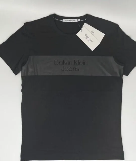 Calvin Klein TShirt Schwarz Neu L und M Logo schlicht Modern Baumwolle