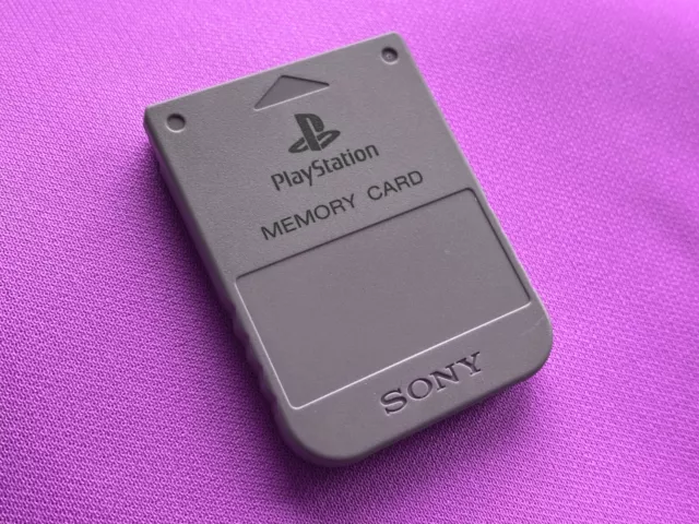 Official Sony PlayStation PS1 Memory Card x 1 Classic Grey Retro Gaming