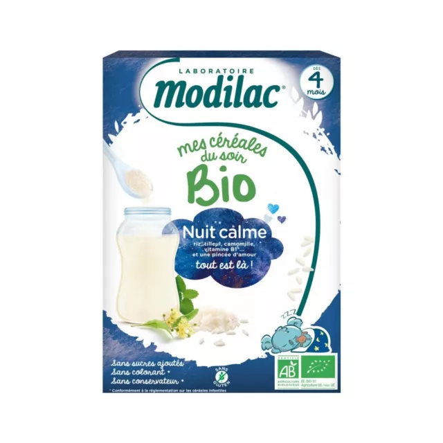 Modilac Premières Céréales Nuit Calme Bio 250 Grammes