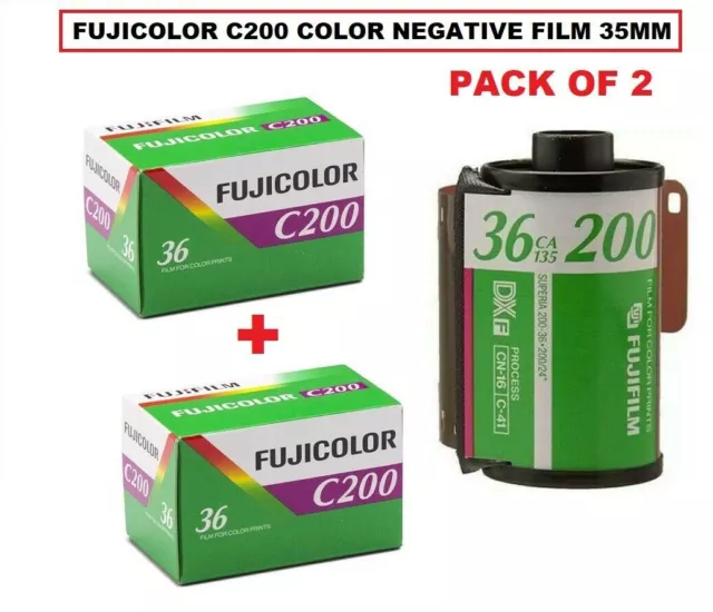 Fujifilm Fujicolor Couleur Film Négatif Iso 200 35mm Film Rouleau - Paquet De 2