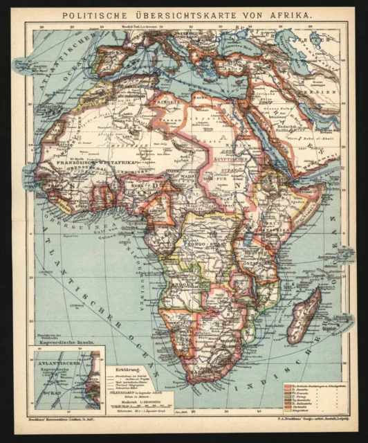 Landkarte anno 1908 - Kolonien in Afrika - Deutsch-Ostafrika DSWA Schutzgebiete