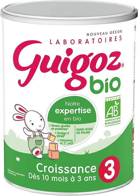 GUIGOZ BIO 3 Croissance - Lait De Croissance En Poudre De 10 Mois À 3 Ans - Boît