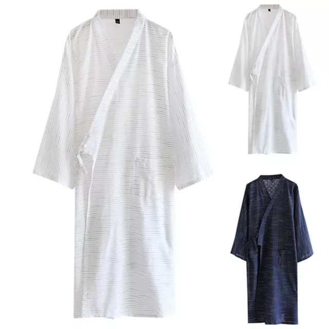 Jacquard Striped Kimono Robe Cotton Thin Spring Summer Autumn Winter Japanese