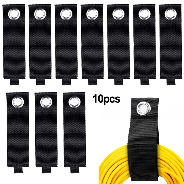 Velcro Adesivo Fascette Riutilizzabili Per Cavi - 50 Pezzi Da 20 Cm, Nere, Con Foro Per Unire Più Fascette (Fino A 25 Kg Di Carico) Fermacavi Fascette Per Cavi - Foto 10