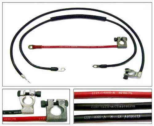 1967 Mustang/Falcon; 289; Reproduction Battery Cable Set;  Marked Autolite