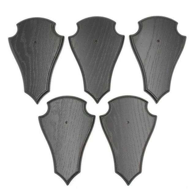 5 Pieza Ciervo Escudo de Trofeo Deseada Roble Oscuro Grande Af 21CM X 13CM