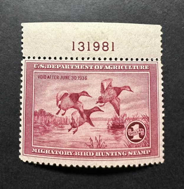 WTDstamps - #RW2 1935 Plate# - US Federal Duck Stamp - Mint H