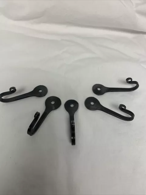 Set Of 5 Horse Shoe Nail Hook 2 3/8” Hand Forged Hook J Hook Metal Iron Silver