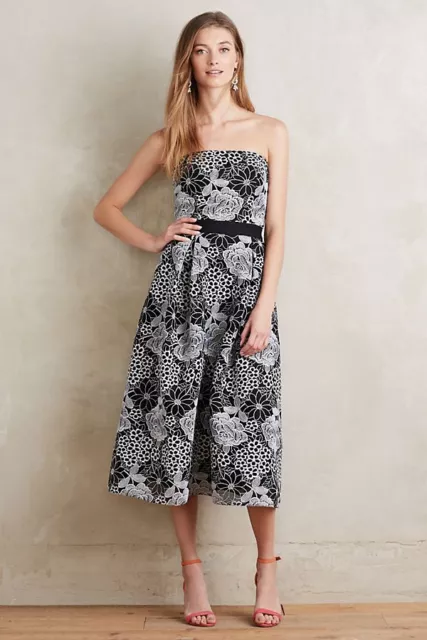 New Anthropologie $288 Embroidered Floral Alyn Dress By Sb Sachin + Babi  Sz 14
