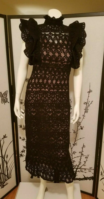 black frill dress zara Zara Black Semi Sheer Frill Short Dress | Gently Used