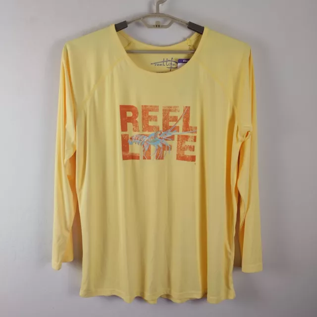 NWT Reel Life size XXL yellow Sun Ray Defender Long Sleeve Shirt UPF 50+
