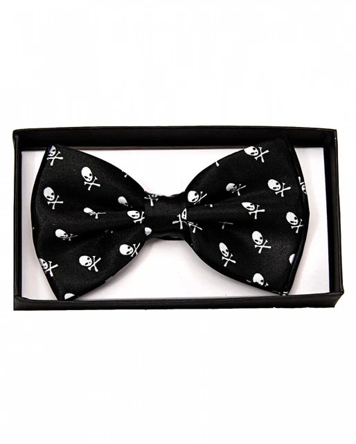 Schwarze Totenkopf Fliege Deluxe als Kostüm Zubehör für Fasching & Mottoparties