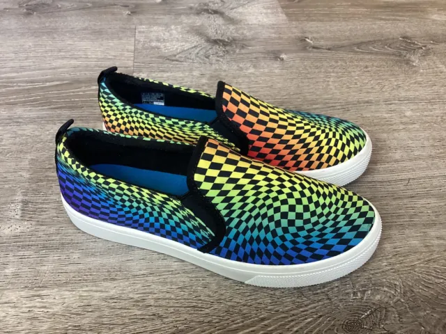 Skechers Women 9 Poppy Psychedelic Steps Rainbow Slip-On Sneakers Shoes 155091