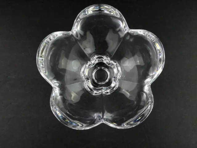 Orrefors Sweden Art Cristal Claro Flor Cuenco 5 Pétalos Firmado V Bueno Cond