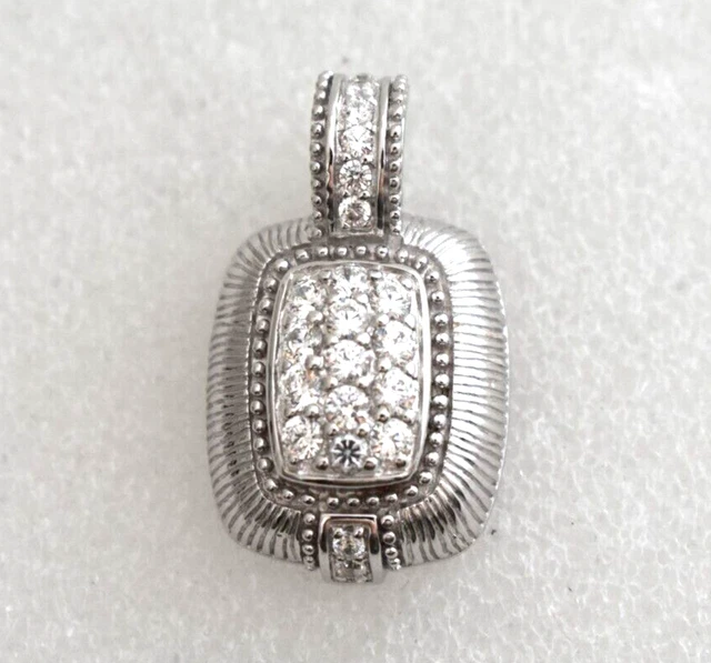 Judith Ripka Sterling Silver DQCZ Enhancer Pendant for Necklace