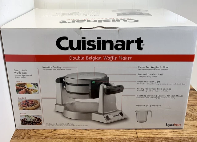 Cuisinart WAF-F20P1 Silver Stainless Steel Double Belgian Waffle Maker New