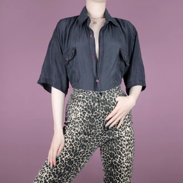 Chemise Vintage Homme Des Années 80 - Taille M (48) - Coton écossais Jaune/rose - Occasion Très Bon état