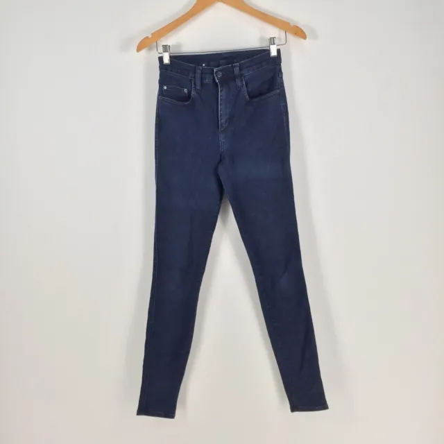 Nobody denim womens jeans size 27 high rise skinny navy blue cotton 037325