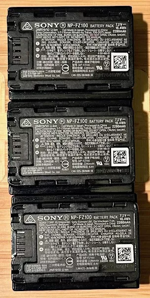 3 - Sony NP-FZ100 Rechargeable Lith-Ion Batteries