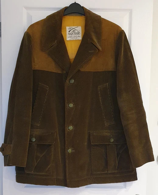 Vintage 1970'S English Squire Zip-Up Jacket, Made in USA, Men's XL unclear beige type brown Vintage Second Hand