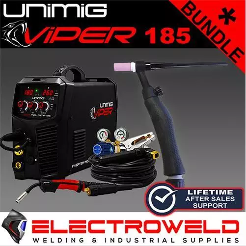 UNIMIG Viper 185 Mig / Tig / Stick Bundle - Welder + 17V Tig Torch + Mig Torch