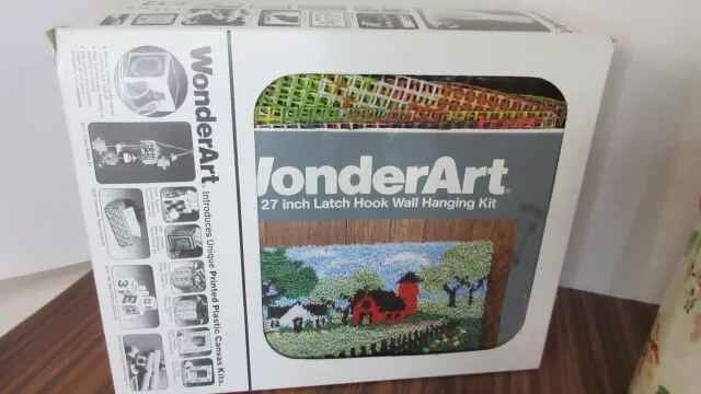Countryside Kit WonderArt Yarn Craft  Latch Hook 20 x 27" Farm House Barn Silo