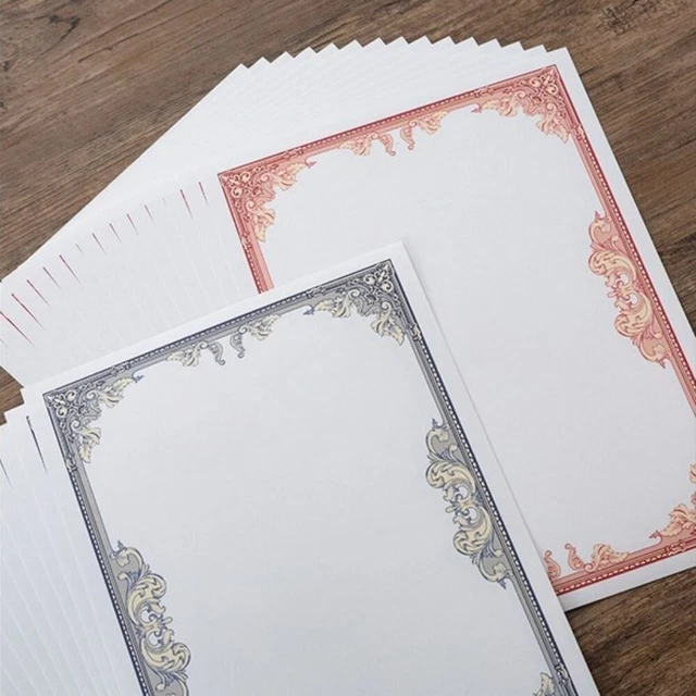 PAPER THICKNESS CERTIFICATE Blank Award Border Papers Plain Inner