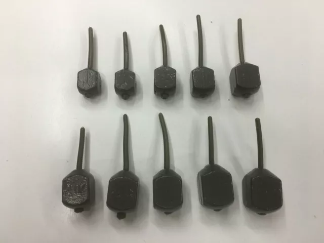 Pack of 10 x Square Inline lead weights. Sizes 1oz - 3oz.  Carp + FREE GIFT