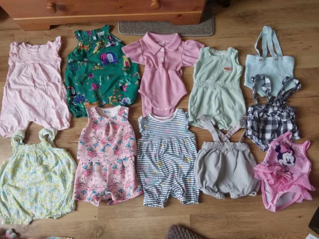 Baby Girls Age 3-6 Months Lovely Summer Bundle Inc Playsuits,  Rompers Etc