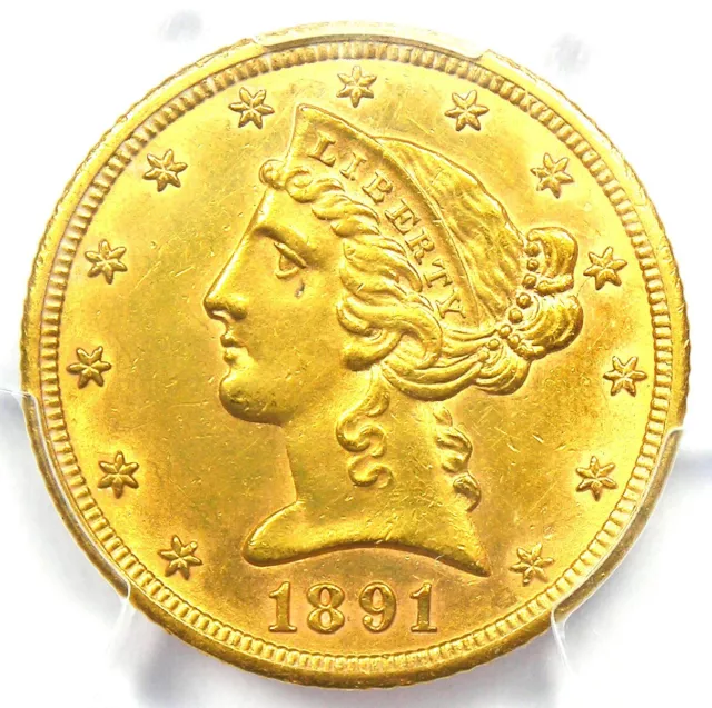 1891-CC Liberty Gold Half Eagle $5 Carson City Coin - Certified PCGS AU Details