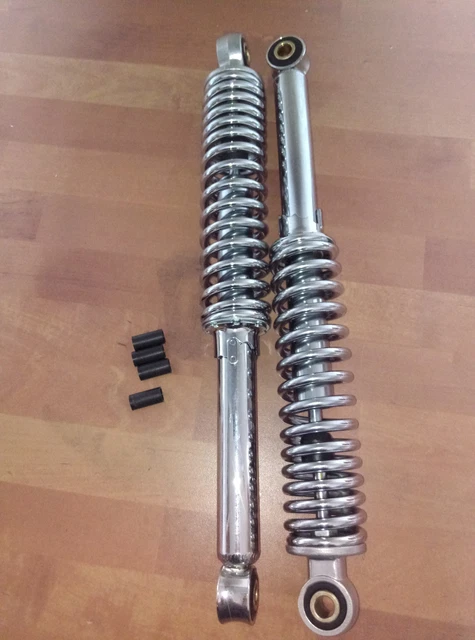 Hercules Kreidler Moped Shock Absorber Set – 260mm Black, Progressive Spring, 5-Step Adjustable, Steel Build