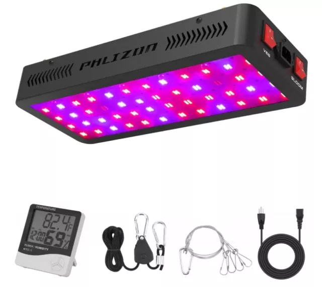 Phlizon Upgraded 600W LED Plant Grow Light w/SMD LEDs Full Spectrum Indoor Lamps