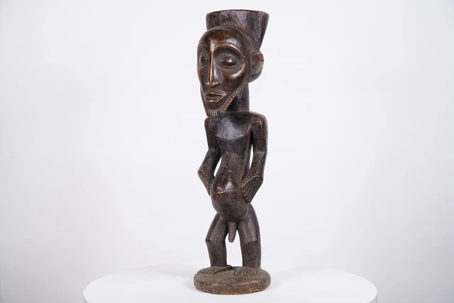 Standing Male Luba Figure 22.5" - DR Congo - African Tribal Art